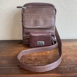 Fossil Dark Brown w/ Silver Accents Purse & Wallet
